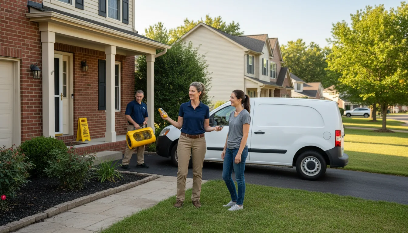 Residential water damage restoration in Freeport, IL